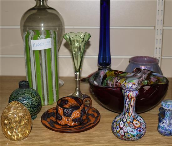 A group of Millefiori and other art glass